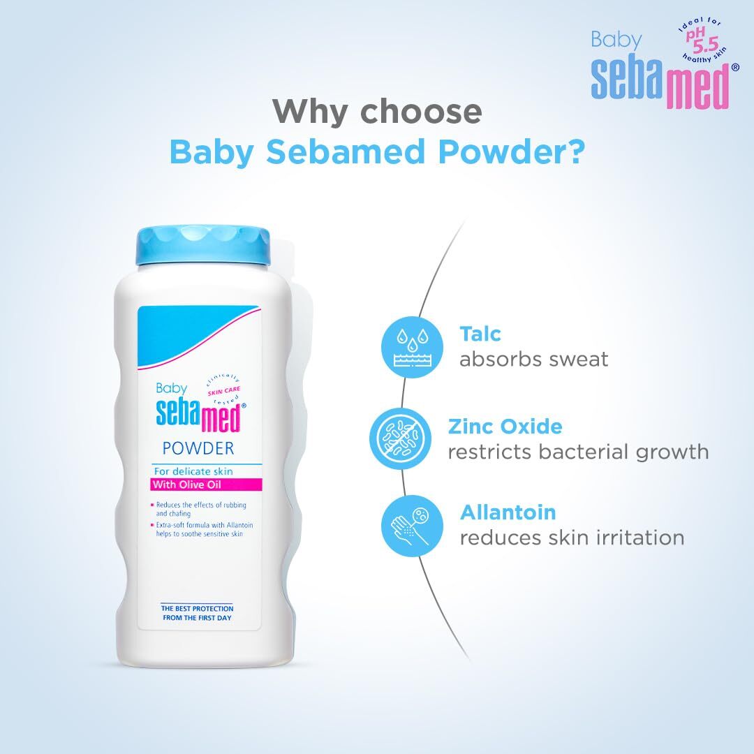 Sebamed Baby Powder 100 gm Olive Oil, Allantoin free shipping