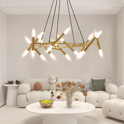 41'' Modern 20 Light Flush Mount Ceiling Pendant Linear Chandelier Lamp Fixture