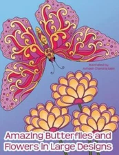 Amazing Butterflies And Flowers In Large Designs: Simple Flower And Butterf...