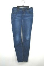 Wallflower Juniors Medium Denim 2 Button Front Straight Skinny Cotton Jeans Sz 1