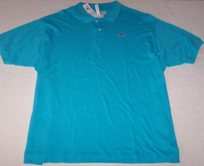 NWT Lacoste HAWAIIAN TURQUOISE BLUE Cotton Mesh Polo Shirt Men's 4XL CROC LOGO thumbnail 2
