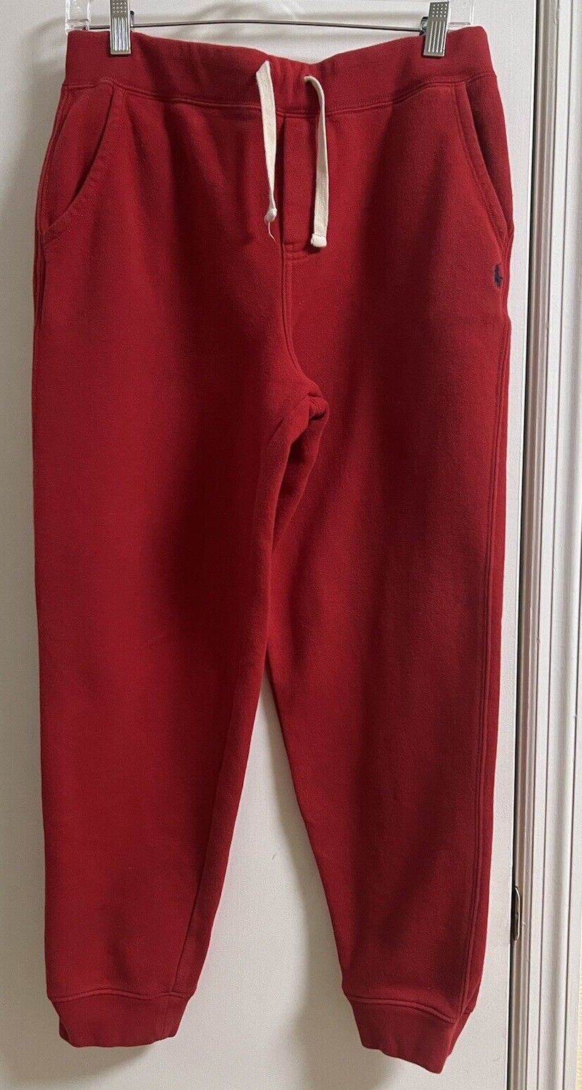 Pantaloni da jogging rossi ragazzi XL Lauren Ralph Lauren taglia 16 18 pony blu