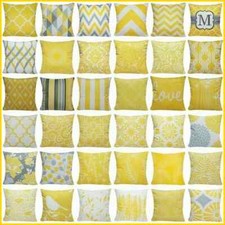 Cushion Cover Yellow Soft Velvet Pillow Case Double-Sided Sofa Home Decor 22x22"