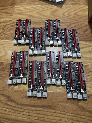 LOT OF  16 PCIe 1x to 16x VER.SU 103E High Power Powered Riser Adapter Card