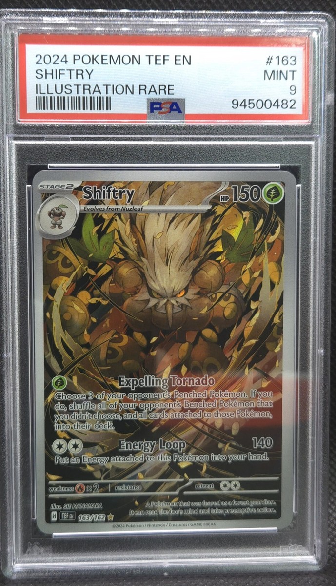 PSA 9 Mint Pokémon Temporal Forces SHIFTRY #163 Illustration Rare