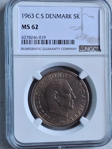 Denmark 5 Kroner 1963 CS NGC MS 62