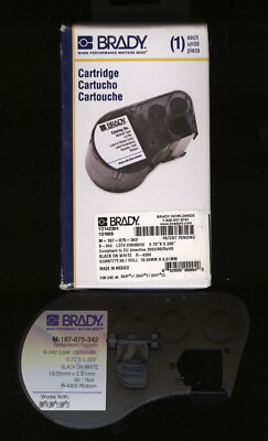 1x BRADY B-342 Ribbon 19,05 X 8,51mm Farbband BLACK WHITE R-4300 for BMP41 51 53