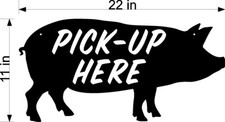 PICK UP HERE FULL PIG DIECUT PLEXIGLASS SIGN TAKE OUT BBQ