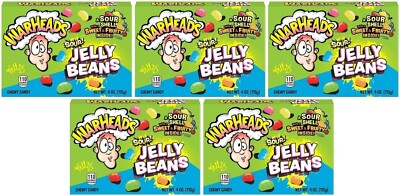 5x Warheads Sour Jelly Beans Chewy Candy Theater Box 113g American Sweets