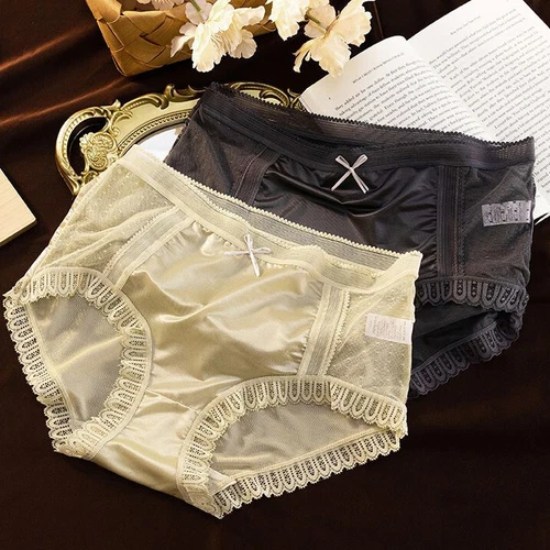 1/6 Pack Lot Womens See Through Satin Panties Underwear Brief Vintage Lingeries - Picture 3 of 28