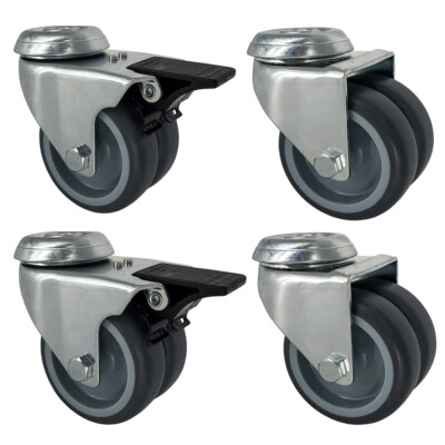 Lenkrolle Doppelrolle 75mm Mit Bremse - Serie P2T2