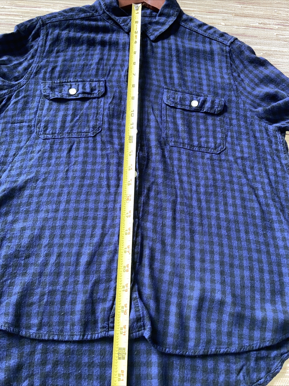 UNIVERSAL THREAD Shirt M Button Up Blue Black Che… - image 10