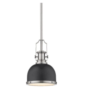 Z-Lite 725MP-MB+BN 1-light Mini Pendant Light Matte Black And Brushed Nickel