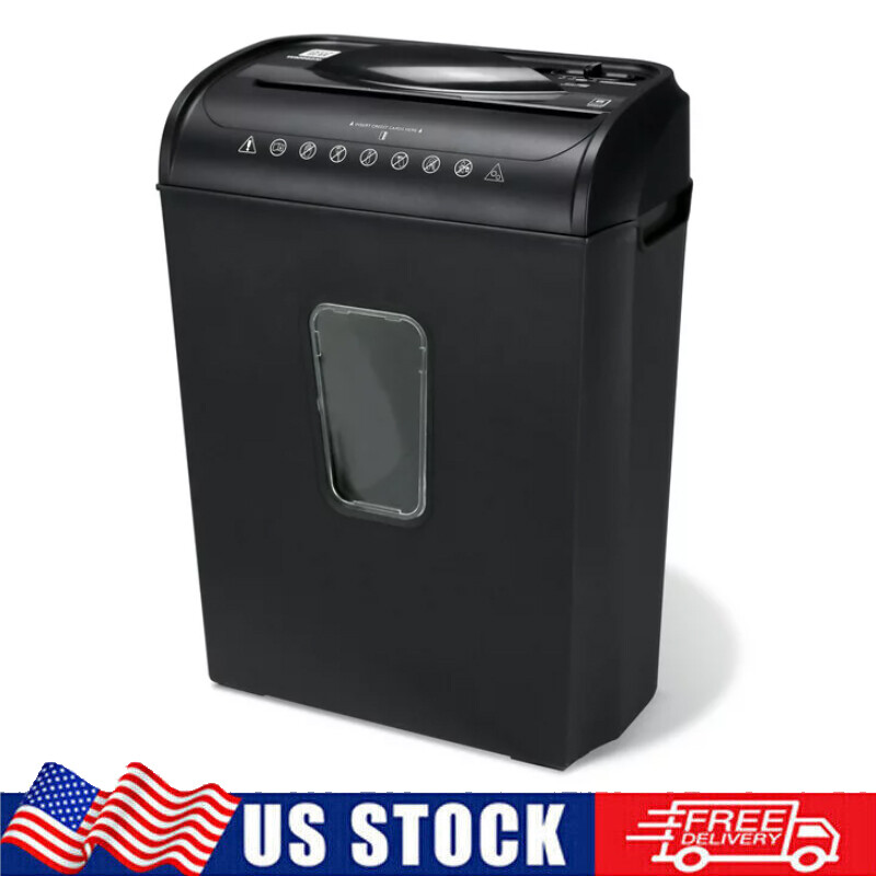 Office 6-Sheet Crosscut Paper/Credit Card Shredder Compact 3.7-gal Wastebasket-image