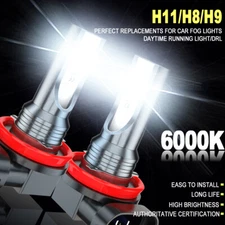 For 2011-2015 Chrysler 300 pair LED Fog Light Bulbs H8 H11 Fog Light Bulb White