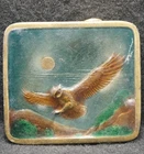 XF21129 VINTAGE 1977 *OWL FLYING AT NIGHT* BIRD NATURE ARTWORK MENS BELT BUCKLE