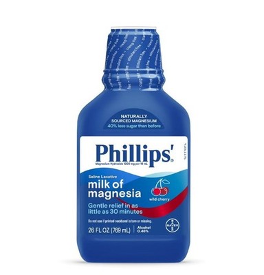Phillips' Milk of Magnesia Liquid Laxative, Wild Cherry Flavor,26 Fluid Ounces.