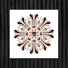 Tiki Mandala Art Print - Oceanic War Clubs - Signed - Limited Edition - 24 x 24