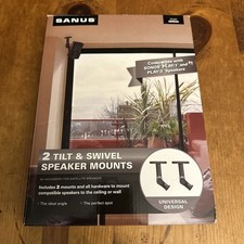 SANUS WMS3B BLACK TILT SWIVEL WALL/CEILING MOUNT PAIR FOR SPEAKERS UP TO 8 LBS