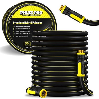 Garden Hose 50FT - Heavy-Duty Premium 5/8'' Rubber 3-Layer Water Hose - Innov...