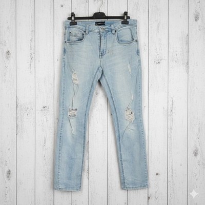 Empyre Jeans W32 W33 Gr 48 Skeletor Slim Fit Ripped Acid Wash Skater