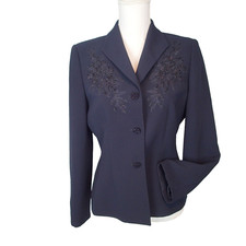 Nipon Boutique Blazer Studded beads sz 6 floral jacket n3