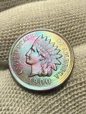 1900 Indian Head Cent 1c Penny High Grade Lustrous BU+ High Grade Toned