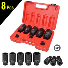 27-36mm 12 Point Deep Impact Socket Set 1/2" Dr Thin Wall Drive Shaft Socket UK