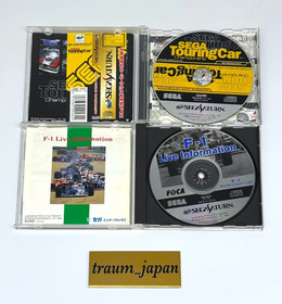 Sega Saturn Japan Racing Lot 4 Sega Rally, Touring Car, Daytona USA, F1 Live Set