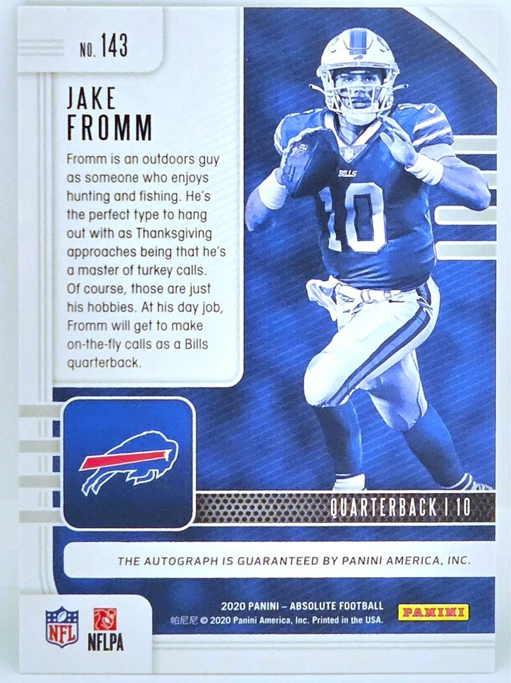 2020 Panini Absolute Signatures Jake Fromm Auto RC / Georgia Bulldogs - Image 2 of 2