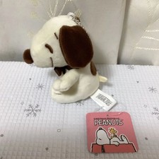 Snoopy Peanuts Keychain mascot stuffed toy chain ribbon dark brown 10cm