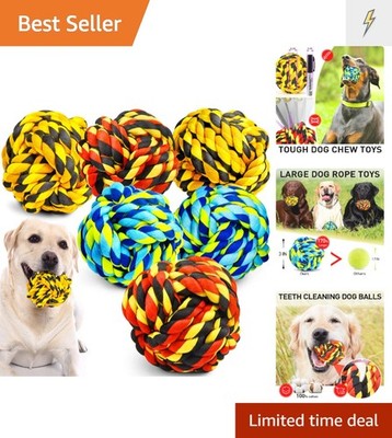 Tough Twisted Cotton Rope Balls - Indestructible Dog Toys for Aggressive Chewing