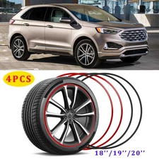 For Ford Edge 4PCS Alloy Wheel Rim Protector Wheel Hub Rim Cover Guard Trim Ring