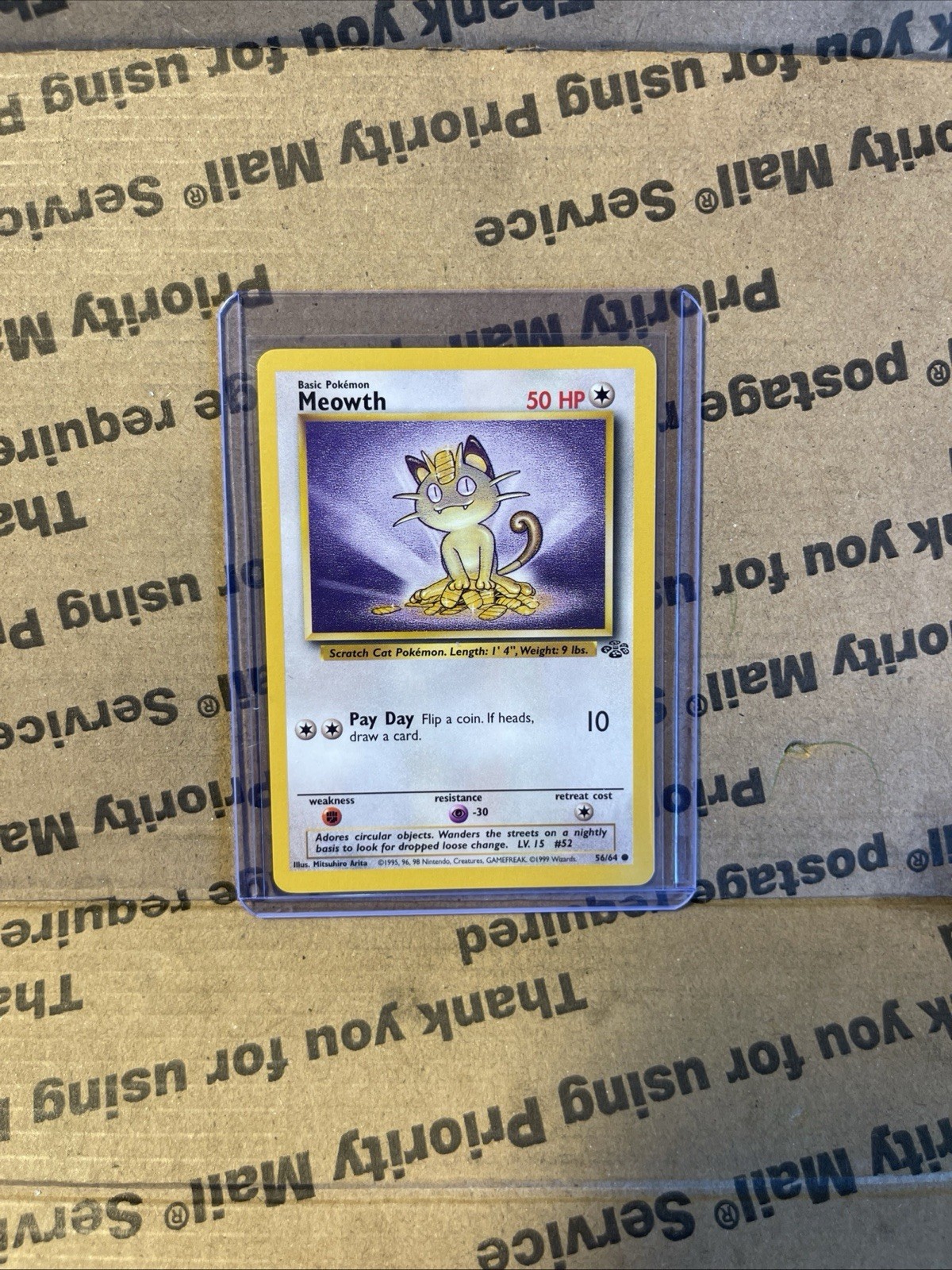 Meowth 56/64 Jungle Unlimited WOTC Pokemon Card Near Mint - Mint 🔥