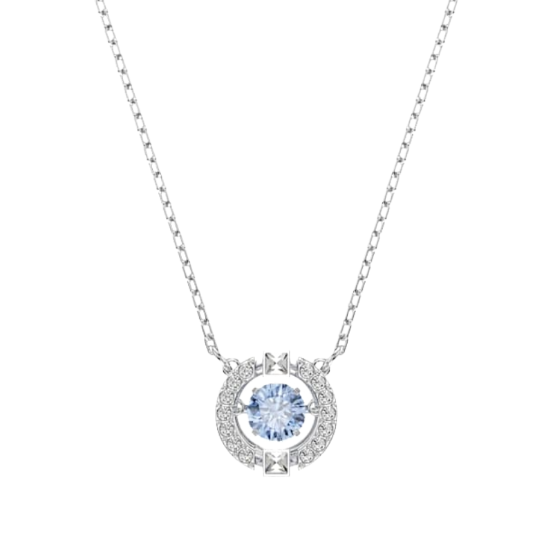 Swarovski Silver Necklace Sparkling Dance Blue Ladies Jewellery - NEW GENUINE