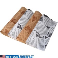100 Sheets Greaseproof Wax Paper Food Wraps Baking Deli Sandwiches Parties New