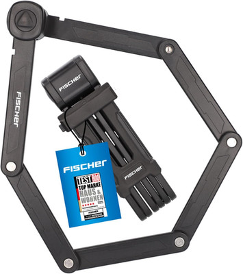 FISCHER Fahrrad Faltschloss PROTEC FK85, Hohe Sicherheit Durch Gehärteten Spezia