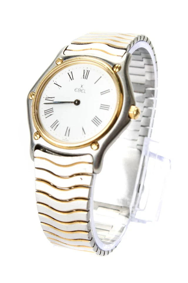 Ebel Unisex Stainless Steel /18K Yellow Gold Classic Wave Quartz Watch 32mm - Image 2 of 4