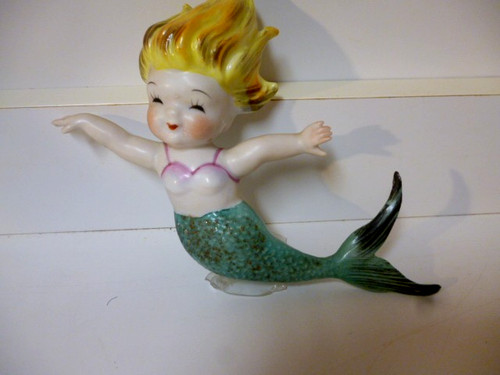 VINTAGE 1950'S NORCREST NAPCO MERMAID WALL PLAQUE MADE IN JAPAN