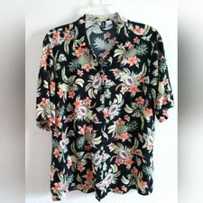 Divided H&M Hawaiian Camp Shirt Fruit & Floral Print Size Oversized XS Chest 36"