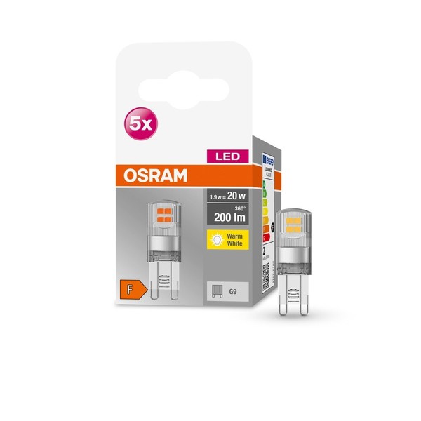5Er-Pack Osram Led Base Pin G9 2700 K 1,9 W 200 Lm Stiftsockel Lampen Leuchte-image
