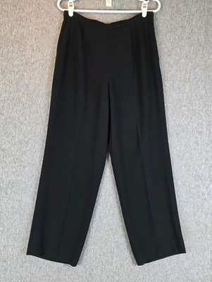 Talbot's Petites Side Zip Lined Trousers Pants Black Wmn's 10P