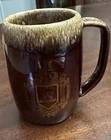 U.S. Naval Academy Hull Pottery USA Brown Drip Glaze 5" Coffee Mug Military