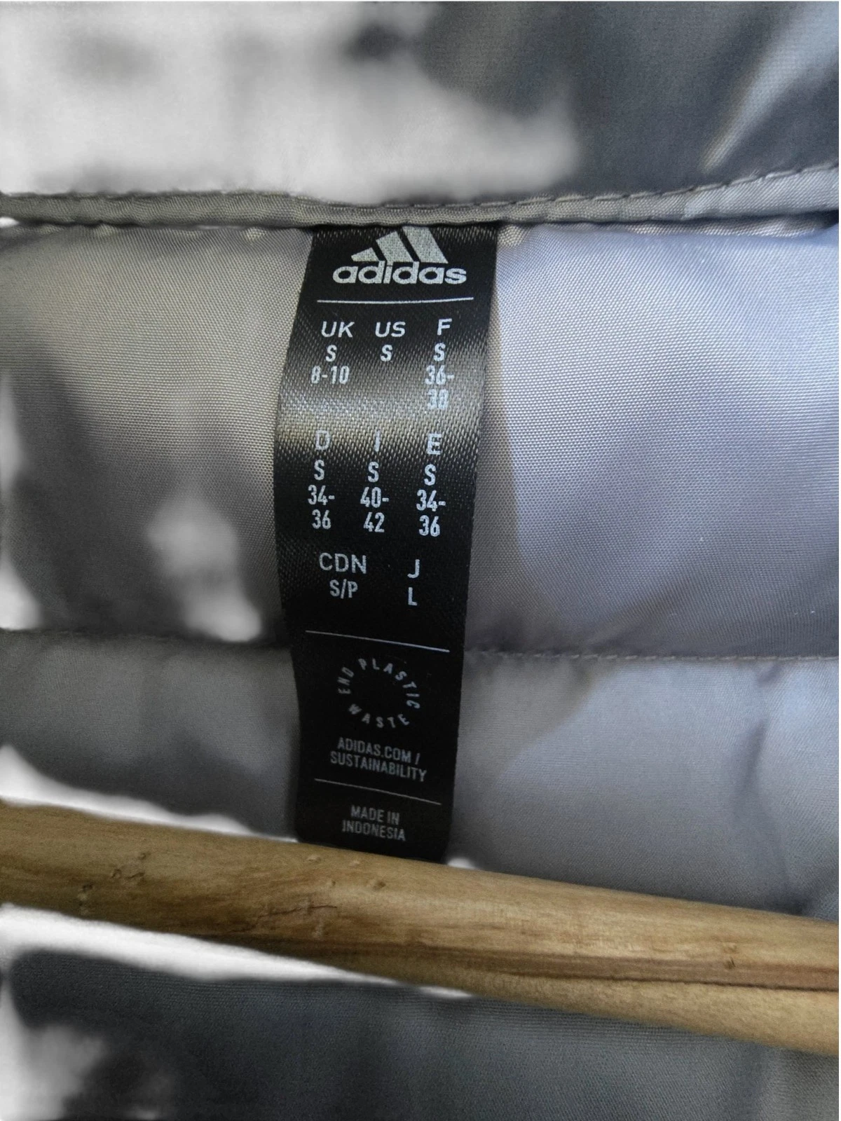 Adidas Puffer Jaclet Light Grey Unisex Adults Size S Men Women New - product detail image 7