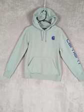Carhartt relaxed fit Clarksburg Spellout Hoodie Sweatshirt Womens S Mint Green