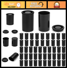 50 Pcs Plastic Film Canisters with Lids, 8 OZ Camera Reel Containers, Black