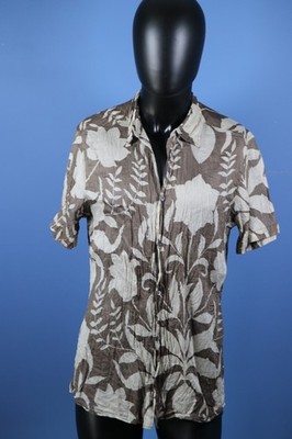 Vintage PRADA Sport Men s Slim Fit Cotton Sheer Floral Print Designer Sz XL