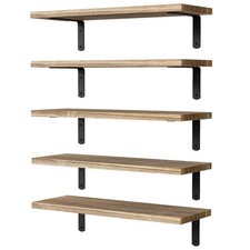 Floating Shelves, 5 Sets Wall Shelves, Wood Floating Shelves for Bedroom Wall...