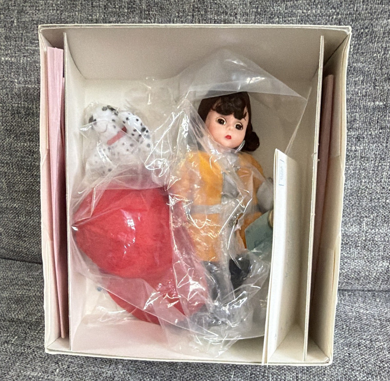 Madame Alexander Wendy Firefighter 8in Doll w/ Dalmatian, Hat, Hose