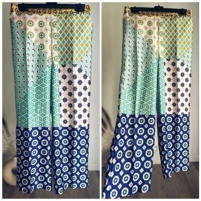 ZARA Patchwork print cropped pants 3218/229